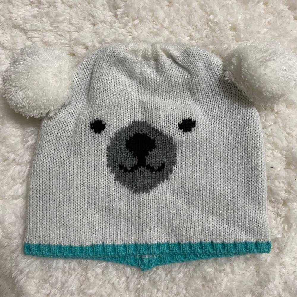 Polar Bear Kid's Winter Hat Cap NEW One Size White